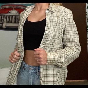 Plaid button down shirt
